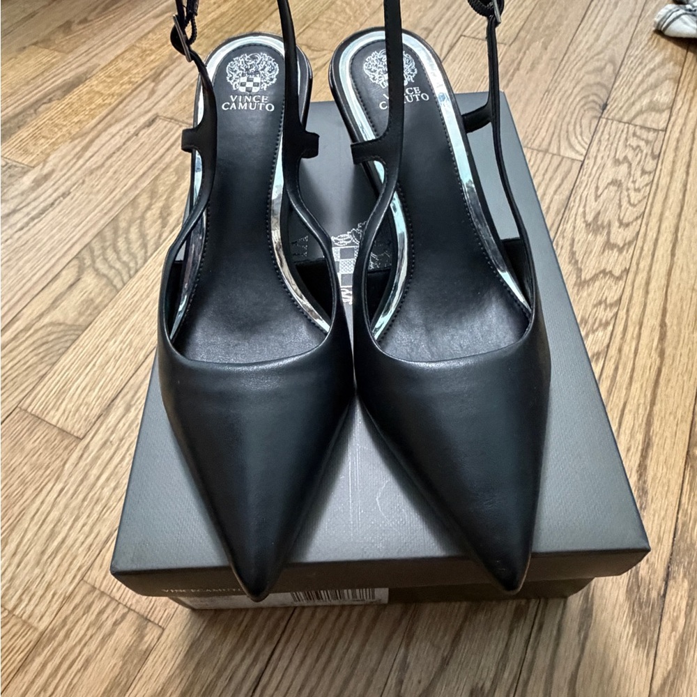 Vince Camuto Black Women's Slingback Block Heels